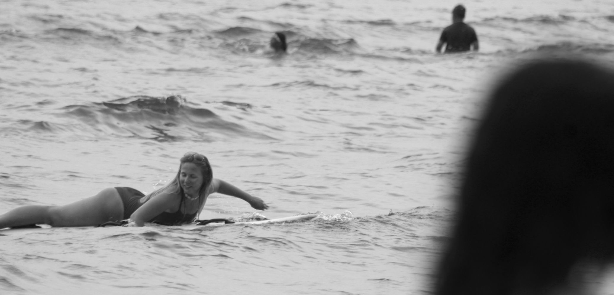 North Beach lifeguard makes her way back to shore